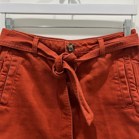 Anthropologie PILCRO Orange Denim Mini Skirt Sz 2 - Picture 2 of 6